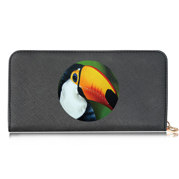 Support Personalized Printing Long Ladies Purse Card Holder Money Leather Wallets Zipper Purses
